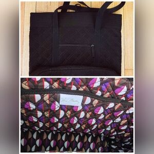 👜 NWOT! Vera Bradley Quilted Tote – Retired Espresso Microfiber/Cotton